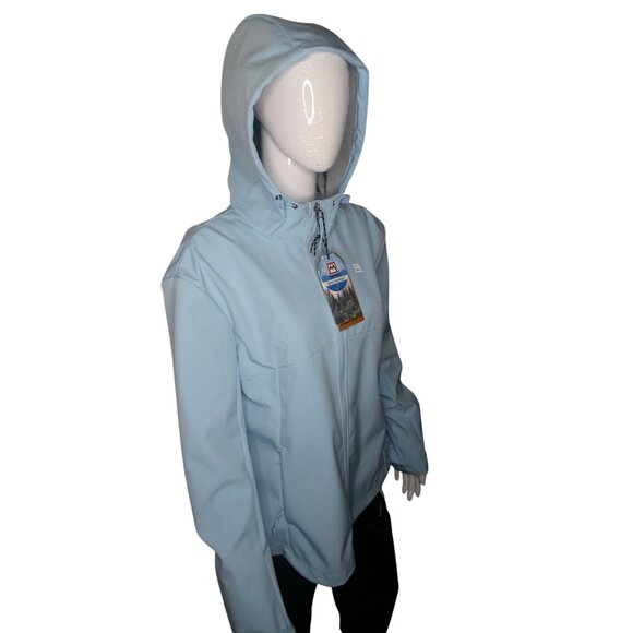 Avalanche Baby Blue full zip waterproof women's jacket‎ with hood size XL - Picture 3 of 9